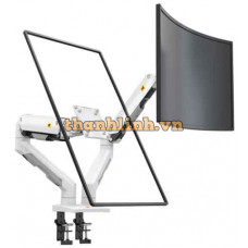 Giá Treo 2 Màn Hình North Bayou G55 (27 - 34 inch) Kẹp Bàn - Màu Trắng